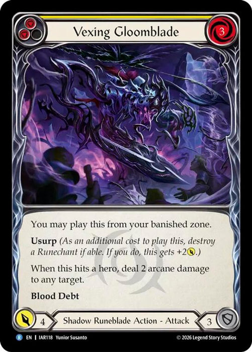Vexing Gloomblade Yellow (#IAR118) (Usurp the Shadow Throne) Near Mint