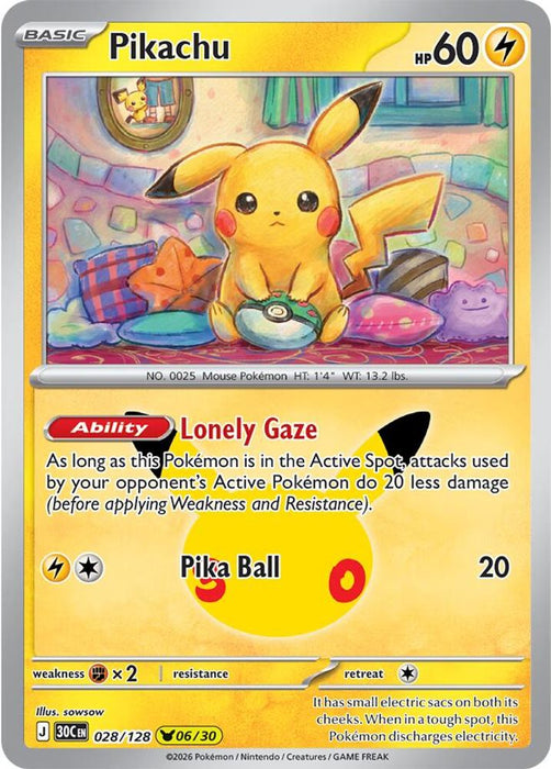 Pikachu 028 128 (#028/128) (ME: 30th Celebration) Near Mint Holofoil