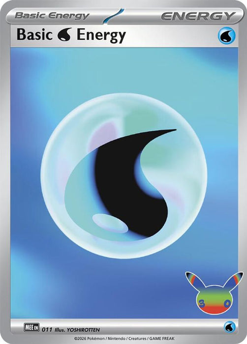 Basic Water Energy - 011 (30th Celebration) (#011) (MEE: Mega Evolution Energies) Near Mint Holofoil