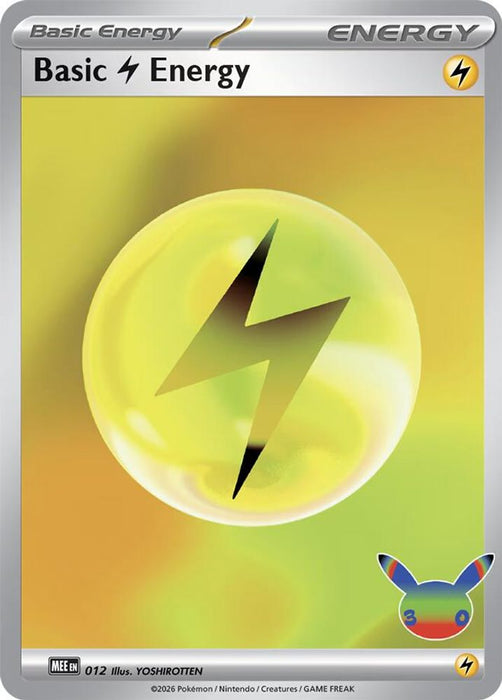 Basic Lightning Energy - 012 (30th Celebration) (#012) (MEE: Mega Evolution Energies) Near Mint Holofoil