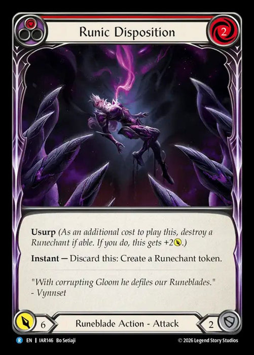 Runic Disposition Red (#IAR146) (Usurp the Shadow Throne) Near Mint