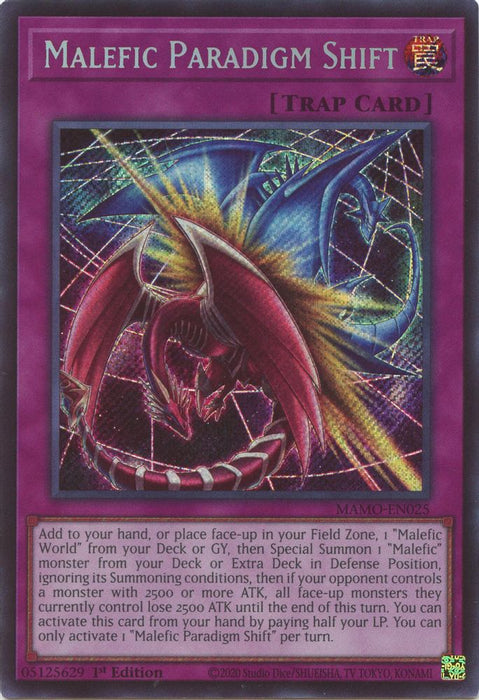 Malefic Paradigm Shift Secret Rare (#MAMO-EN025) (Magnificent Monsters) Near Mint 1st Edition