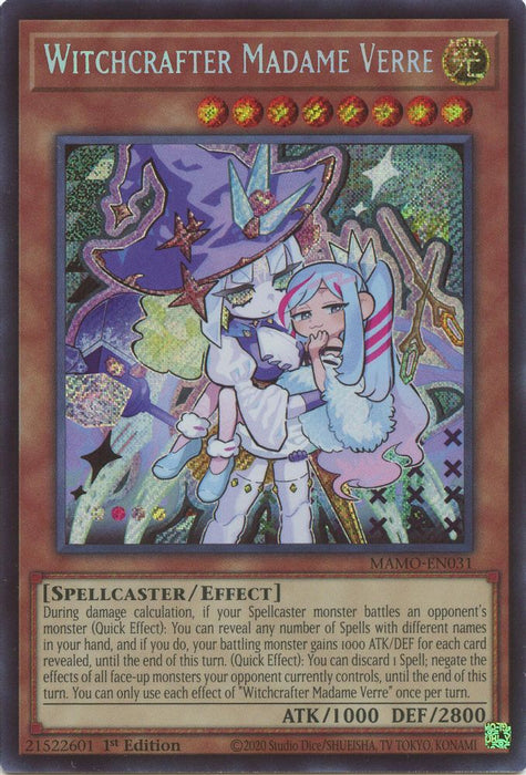 Witchcrafter Madame Verre Secret Rare (#MAMO-EN031) (Magnificent Monsters) Near Mint 1st Edition