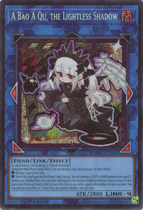 A Bao A Qu the Lightless Shadow Secret Rare (#MAMO-EN038) (Magnificent Monsters) Near Mint 1st Edition