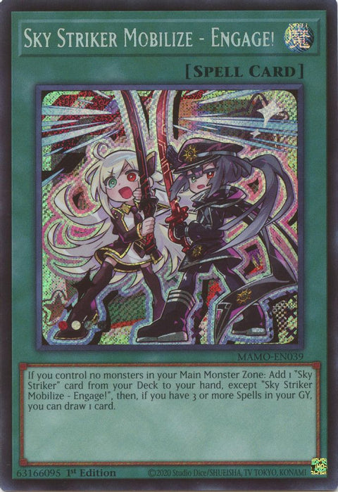 Sky Striker Mobilize Engage Secret Rare (#MAMO-EN039) (Magnificent Monsters) Near Mint 1st Edition