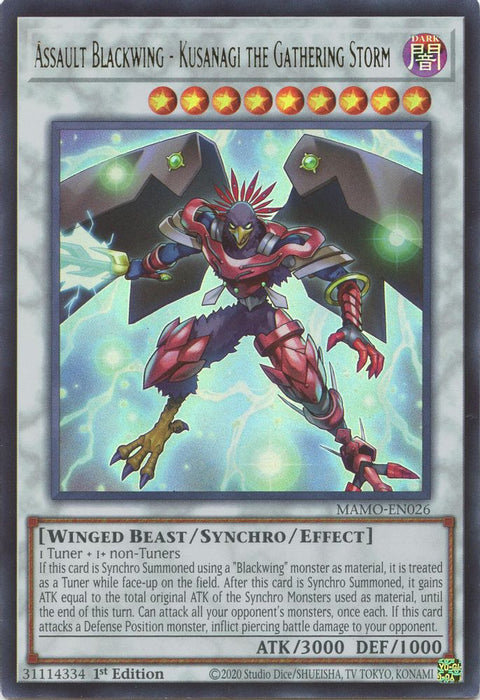 Assault Blackwing Kusanagi the Gathering Storm (#MAMO-EN026) (Magnificent Monsters) Near Mint 1st Edition
