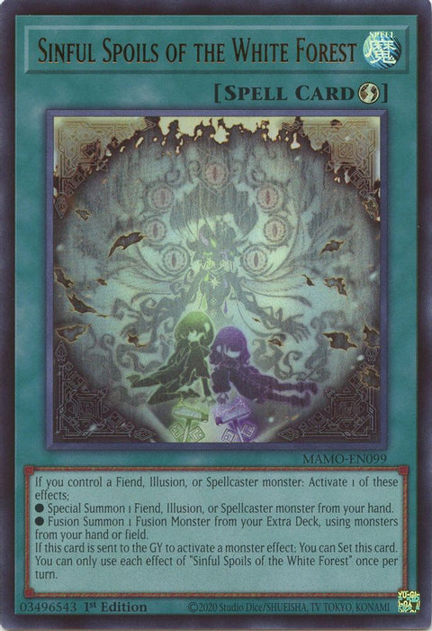 Sinful Spoils of the White Forest (#MAMO-EN099) (Magnificent Monsters) Near Mint 1st Edition