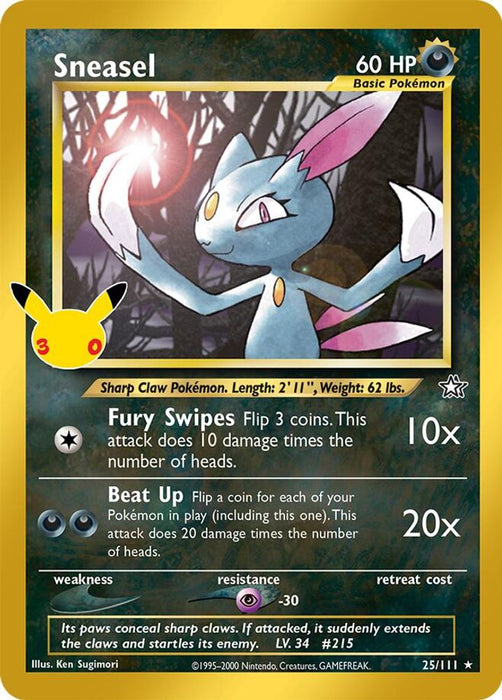 Sneasel (#25/111) (ME: 30th Celebration Classic Collection) Near Mint Holofoil