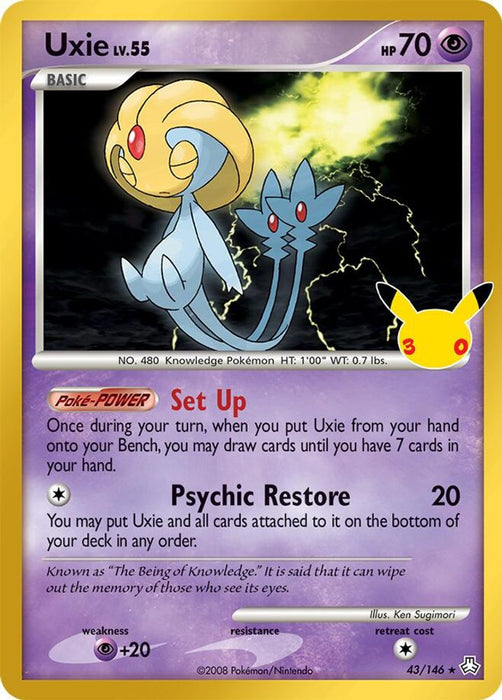Uxie (#43/146) (ME: 30th Celebration Classic Collection) Near Mint Holofoil