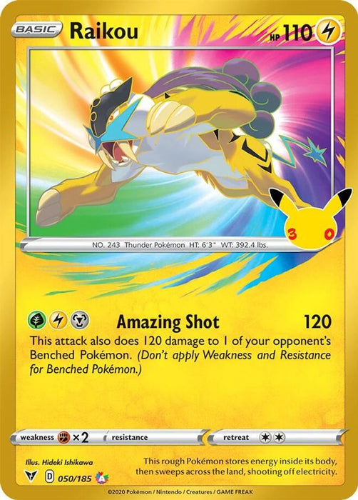 Raikou (#050/185) (ME: 30th Celebration Classic Collection) Near Mint Holofoil