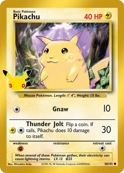 Pikachu (#58/102) (ME: 30th Celebration Classic Collection) Near Mint Holofoil
