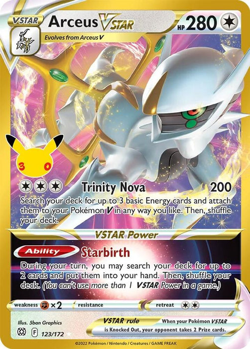 Arceus VSTAR (#123/172) (ME: 30th Celebration Classic Collection) Near Mint Holofoil