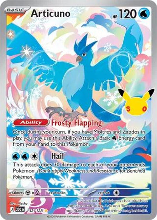 Articuno - 132/128 (#132/128) (ME: 30th Celebration) Near Mint Holofoil