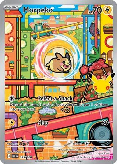 Morpeko 135 128 (#135/128) (ME: 30th Celebration) Near Mint Holofoil
