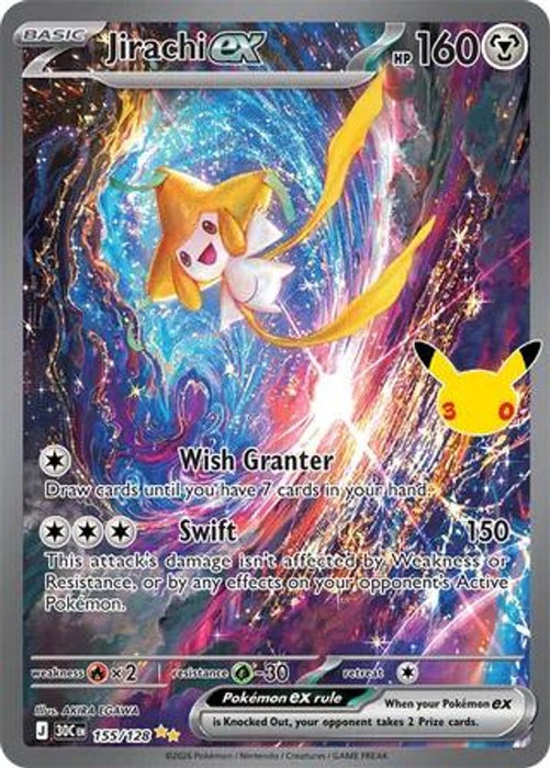 Jirachi ex 155 128 (#155/128) (ME: 30th Celebration) Near Mint Holofoil