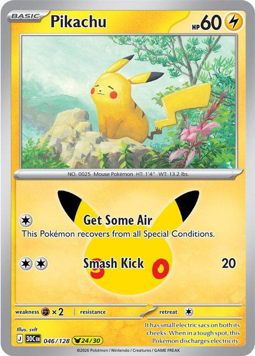 Pikachu 046 128 (#046/128) (ME: 30th Celebration) Near Mint Holofoil