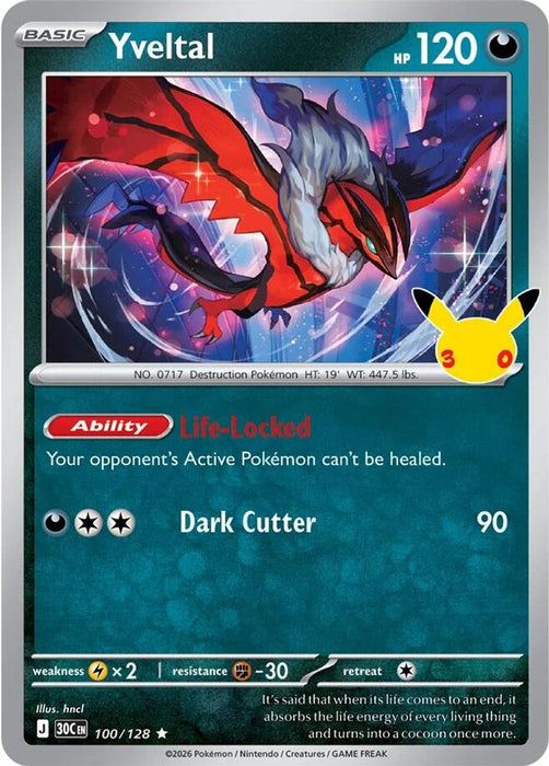 Yveltal (#100/128) (ME: 30th Celebration) Near Mint Holofoil