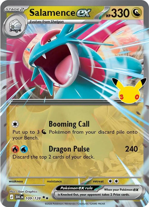 Salamence ex - 109/128 (#109/128) (ME: 30th Celebration) Near Mint Holofoil
