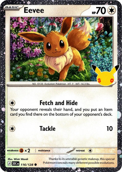 Eevee - 116/128 (30th Celebration) (#116/128) (Blister Exclusives) Near Mint Holofoil