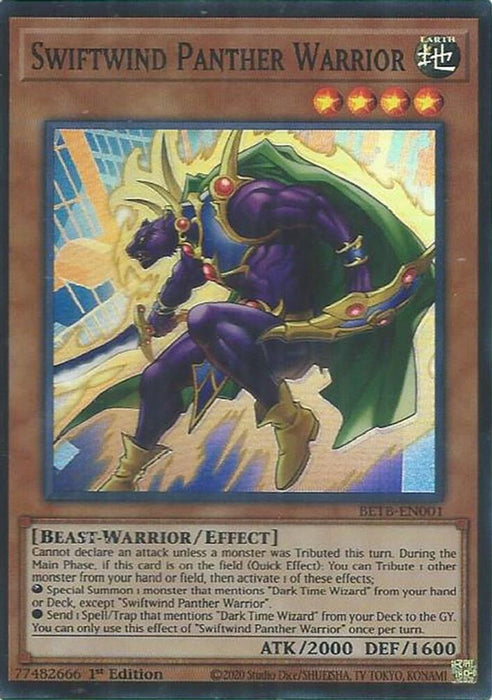 Swiftwind Panther Warrior (#BETB-EN001) (Beyond the Brave) Near Mint 1st Edition