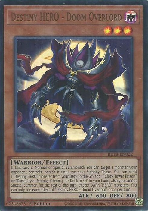 Destiny HERO - Doom Overlord (#BETB-EN022) (Beyond the Brave) Near Mint 1st Edition