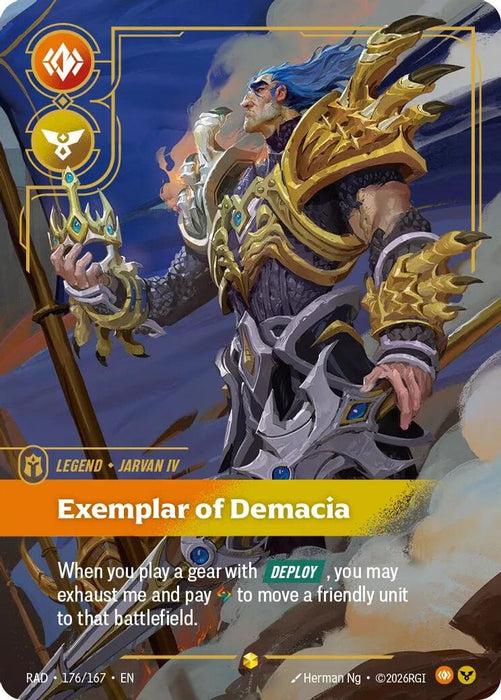 Jarvan IV, Exemplar of Demacia (Overnumbered) (#176/167) (Radiance) Near Mint Foil