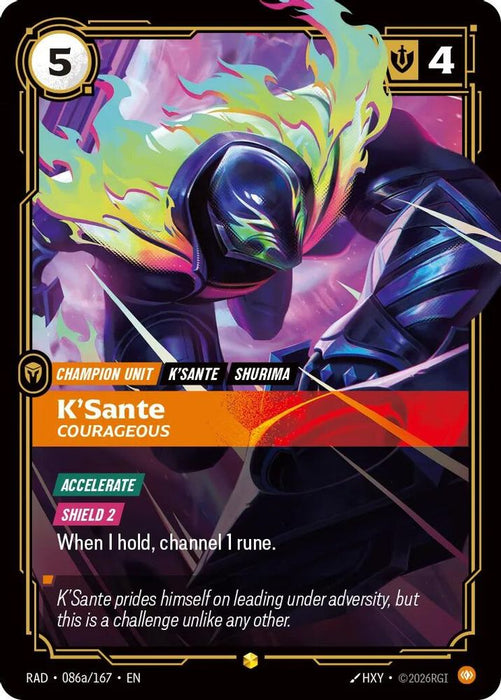 K'Sante, Courageous (Alternate Art) (#086a/167) (Radiance) Near Mint Foil
