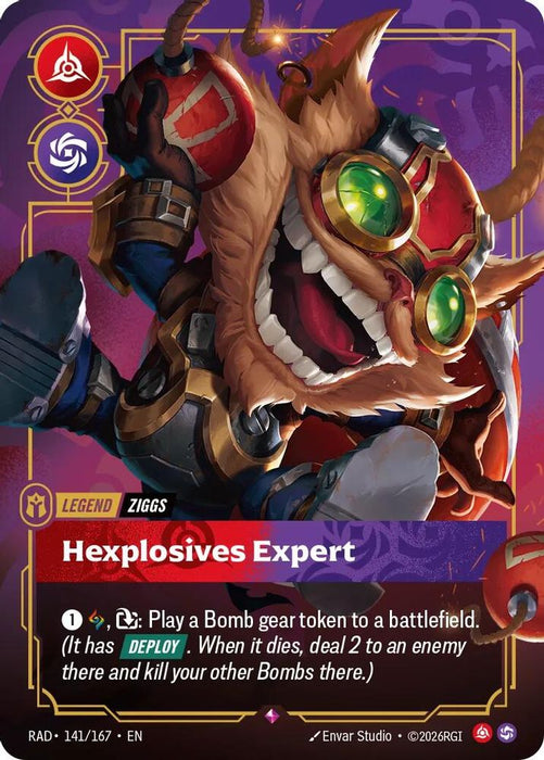 Ziggs, Hexplosives Expert (#141/167) (Radiance) Near Mint Foil