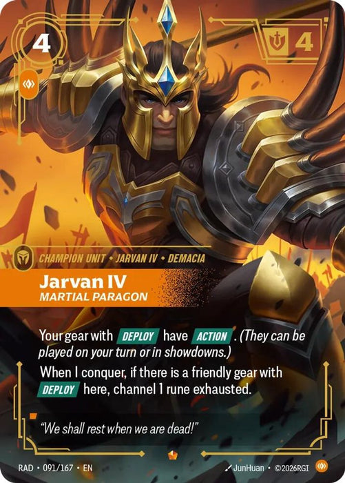 Jarvan IV, Martial Paragon (#091/167) (Radiance) Near Mint Foil