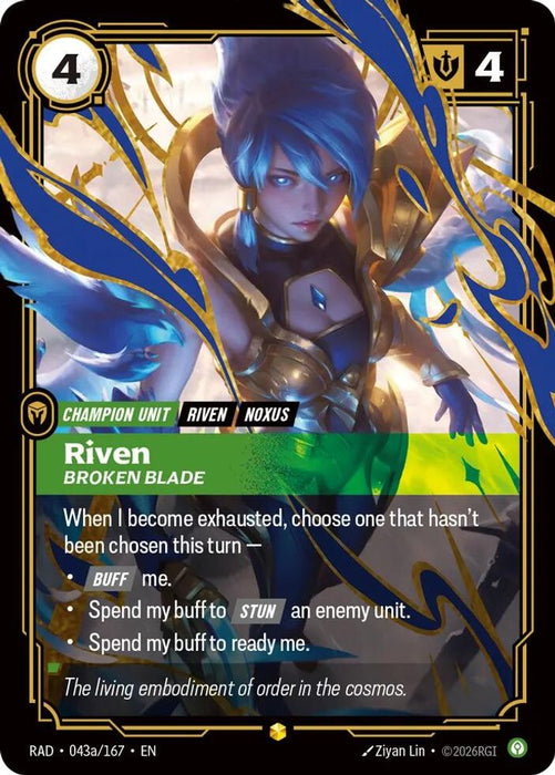 Riven, Broken Blade (Alternate Art) (#043a/167) (Radiance) Near Mint Foil