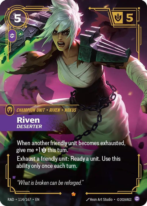 Riven, Deserter (#114/167) (Radiance) Near Mint Foil