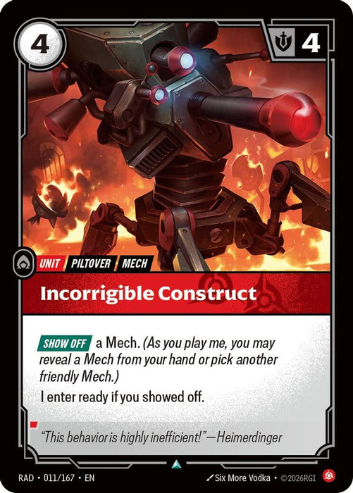 Incorrigible Construct (#011/167) (Radiance) Near Mint