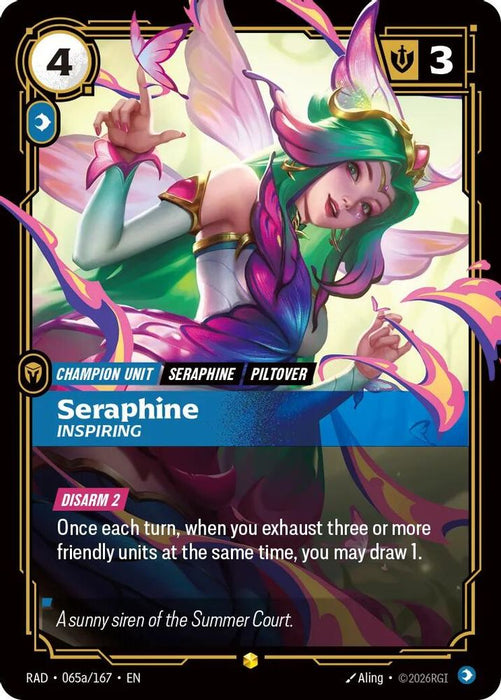 Seraphine, Inspiring (Alternate Art) (#065a/167) (Radiance) Near Mint Foil