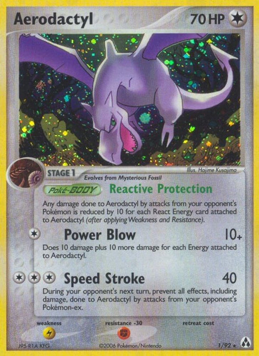 Aerodactyl (#1/92) (EX Legend Maker) Damaged Reverse Holofoil
