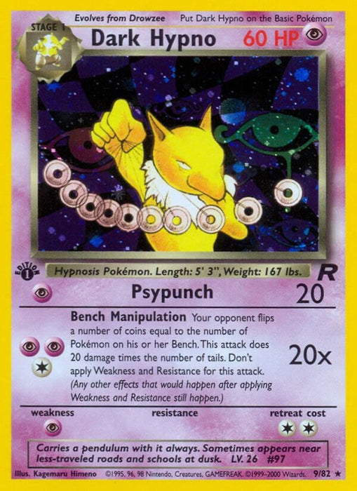 Dark Hypno (9) (#09/82) (Team Rocket) Heavily Played Unlimited Holofoil