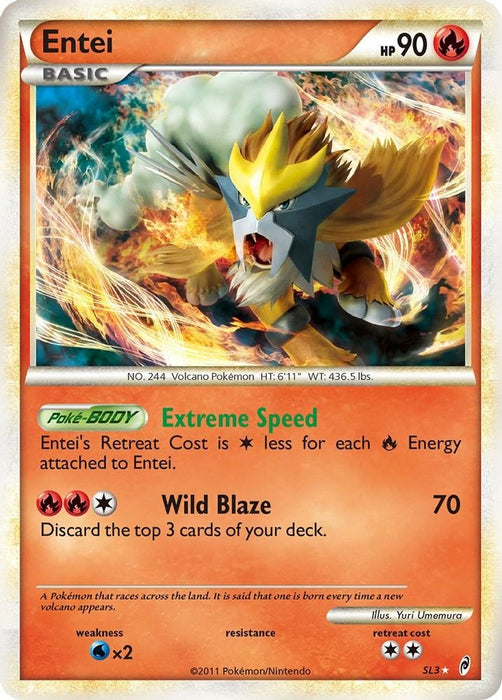 Entei Shiny (#SL3) (Call of Legends) Heavily Played Holofoil