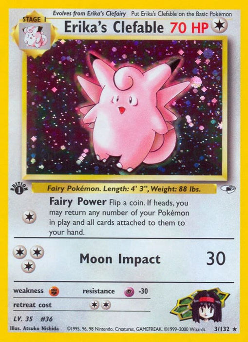 Erika's Clefable (#003/132) (Gym Heroes) Lightly Played Unlimited Holofoil
