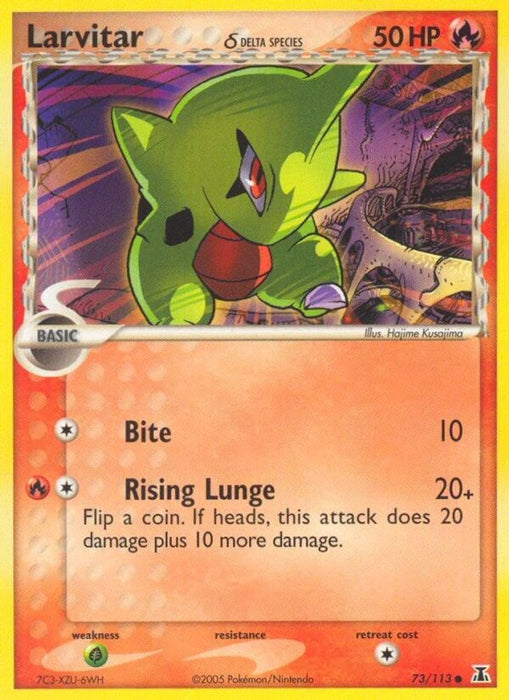 Larvitar (Delta Species) (#73/113) (EX Delta Species) Damaged Reverse Holofoil