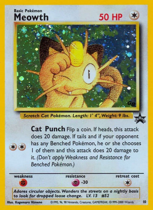 Meowth (#10/53) (WoTC Promo) Damaged Holofoil