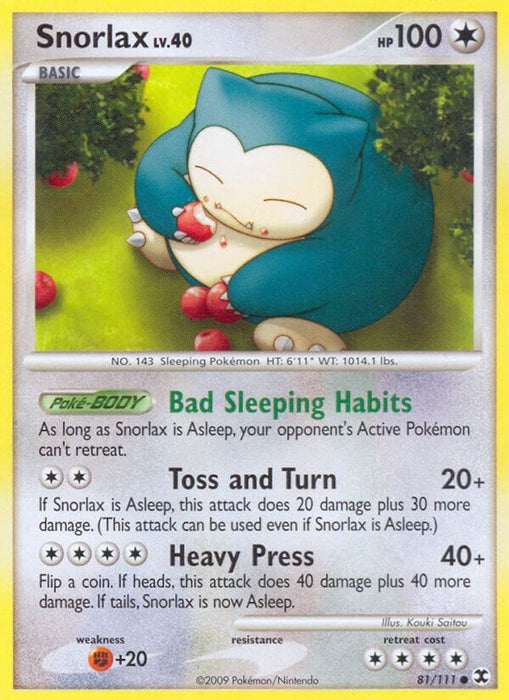 Snorlax 81 (#81/111) (Rising Rivals) Lightly Played