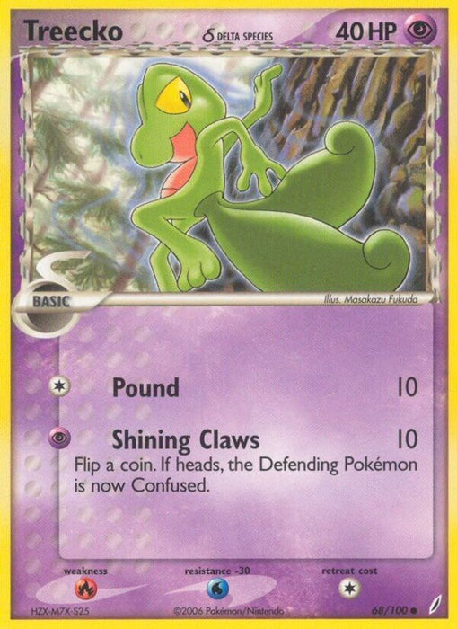 Treecko (Delta Species) (#68/100) (EX Crystal Guardians) Heavily Played Reverse Holofoil