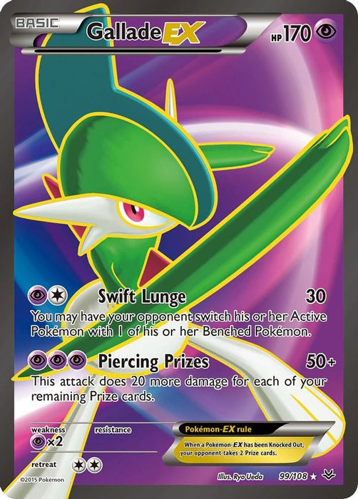 Gallade EX (99 Full Art) (#99/108) (XY - Roaring Skies) Heavily Played Holofoil