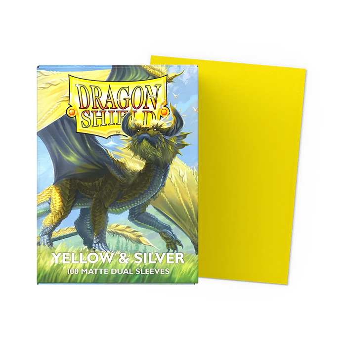 Dragon Shield Matte Dual Sleeves - Yellow & Silver - Standard Size (100)