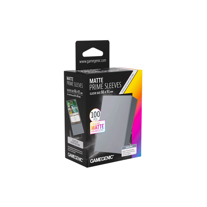 Gamegenic Matte Prime Sleeves - Dark Gray - Standard Size (100)