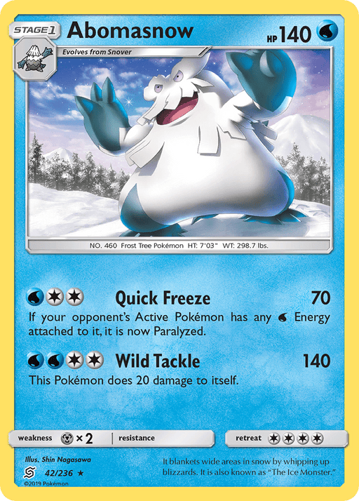 Abomasnow (42/236) [Sun & Moon: Unified Minds] 