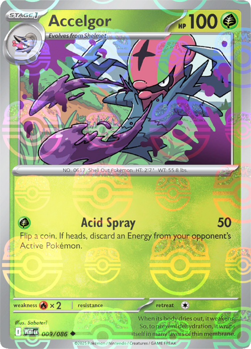 Accelgor (009/086) (Master Ball Pattern) [Scarlet & Violet: White Flare] 