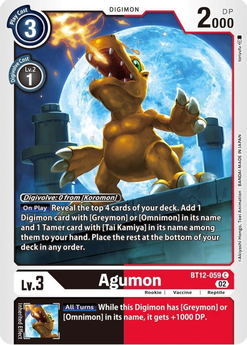 Agumon - BT12-059 (#BT12-059 C) (Across Time) Near Mint 
