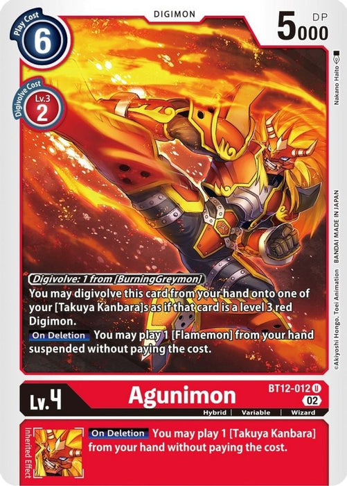 Agunimon (#BT12-012 U) (Across Time) Near Mint 