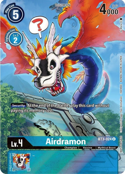Airdramon (25th Special Memorial Pack) (#BT3-024 U) (Release Special Booster 1.0) Near Mint Foil 