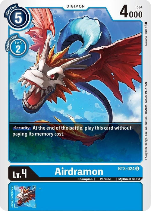Airdramon (#BT3-024 U) (Release Special Booster 1.5) Near Mint 